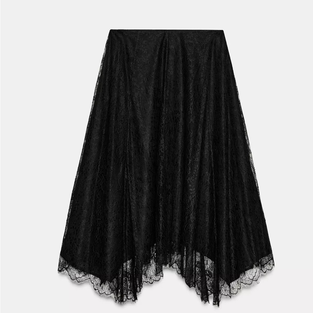 Zara LACE MIDI SKIRT ZW COLLECTION